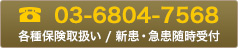 TEL 03-6804-7568各種保険取扱い / 新患・急患随時受付